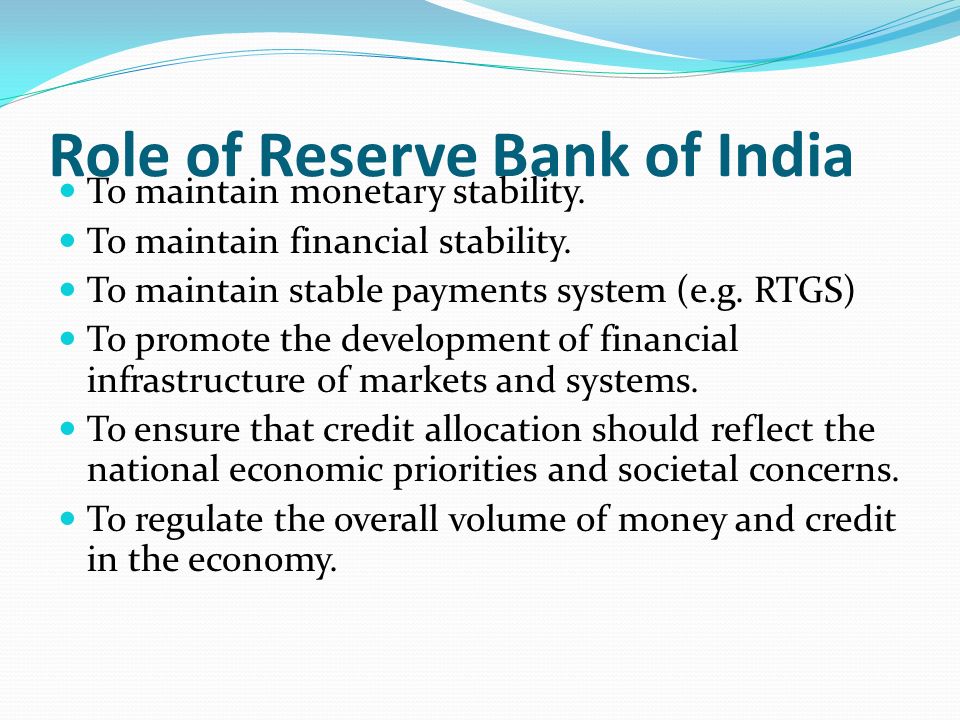Role of RBI in Indian banking system